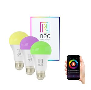 NEO LITE SMART sada 3x žárovka LED E27 9W RGB+CCT barevná a bílá, stmívatelná, Wi-Fi, TUYA 07712C