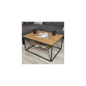 HowHomely Konferenční stolek BASICLOFT 40x80 cm černá/hnědá