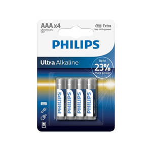Philips Philips LR03E4B/10 - 4 ks Alkalická baterie AAA ULTRA ALKALINE 1,5V