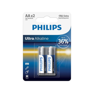Philips Philips LR6E2B/10 - 2 ks Alkalická baterie AA ULTRA ALKALINE 1,5V