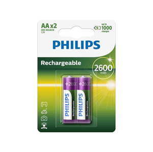 Philips Philips R6B2A260/10 - 2 ks Nabíjecí baterie AA MULTILIFE NiMH/1,2V/2600 mAh