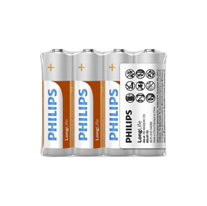 Philips Philips R6L4F/10 - 4 ks Zinkochloridová baterie AA LONGLIFE 1,5V