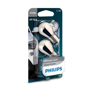 Philips SADA 2x Autožárovka Philips SILVER VISION 12496SVB2 PY21W BAU15s/21W/12V